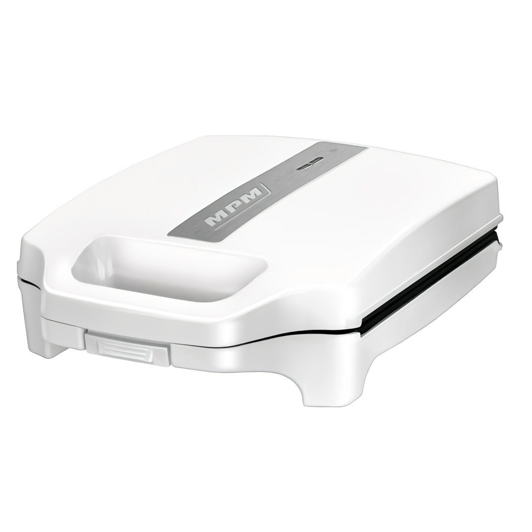 Sandwich-maker MPM, 4 sandwich-uri, Placi antiaderente, Regulator de temperatura, 1600W, Alb