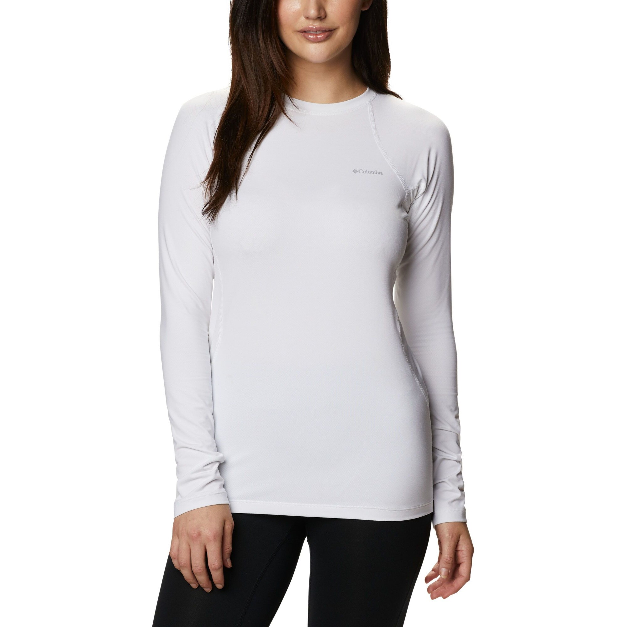 Bluza sport dama, Columbia Midweight Stretch Long Sleeve Top, Alb, S