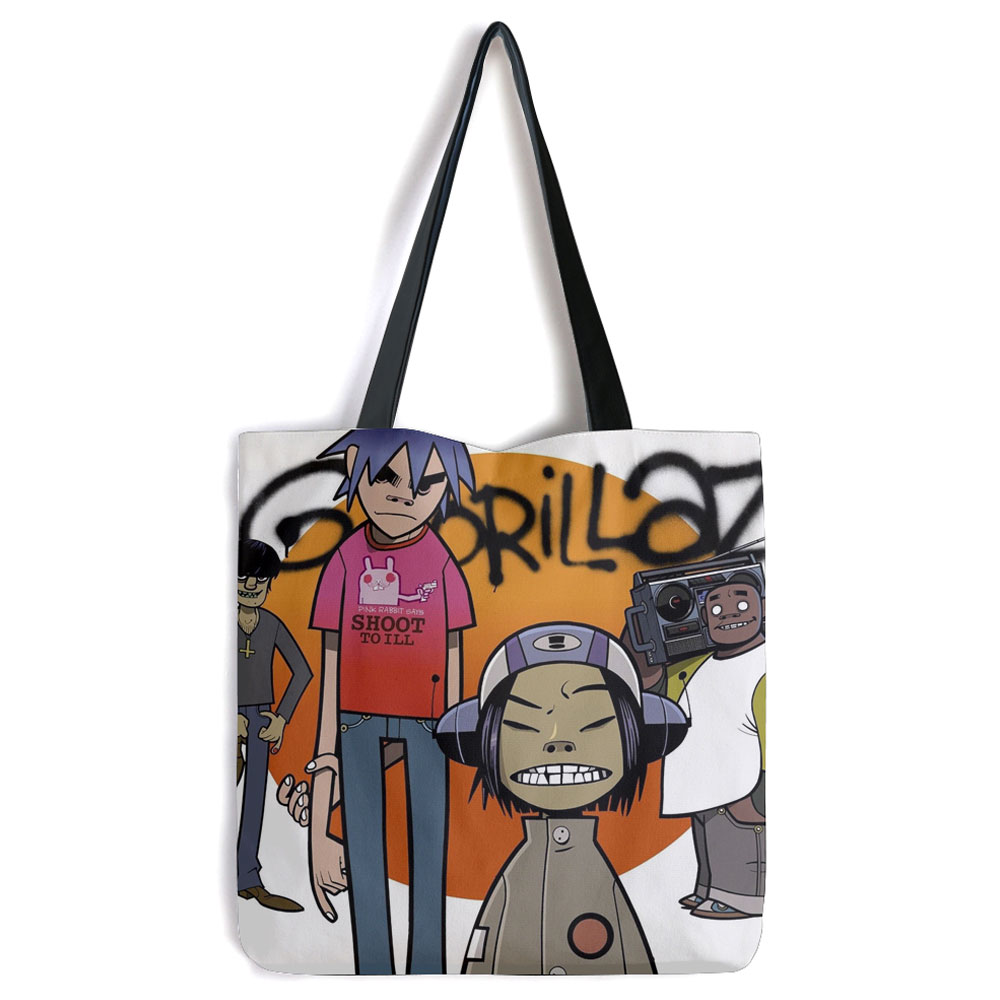 Geanta Tote Bag Art Star Gorillaz Graffiti Model Multicolor 40 X 50 Cm Emagro 5772