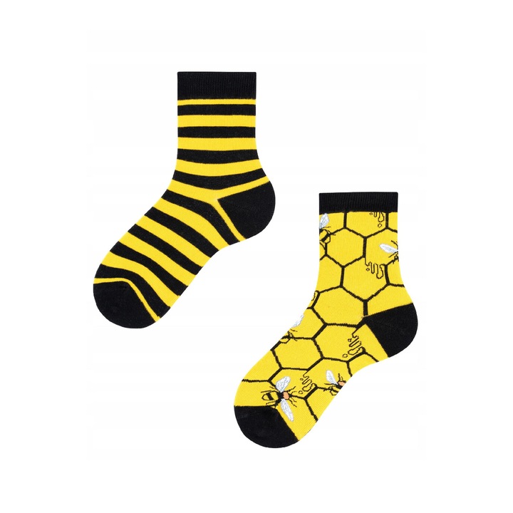 Детски дълги чорапи, ToDo, пчелен принт, жълто/черно, 31-34 EU