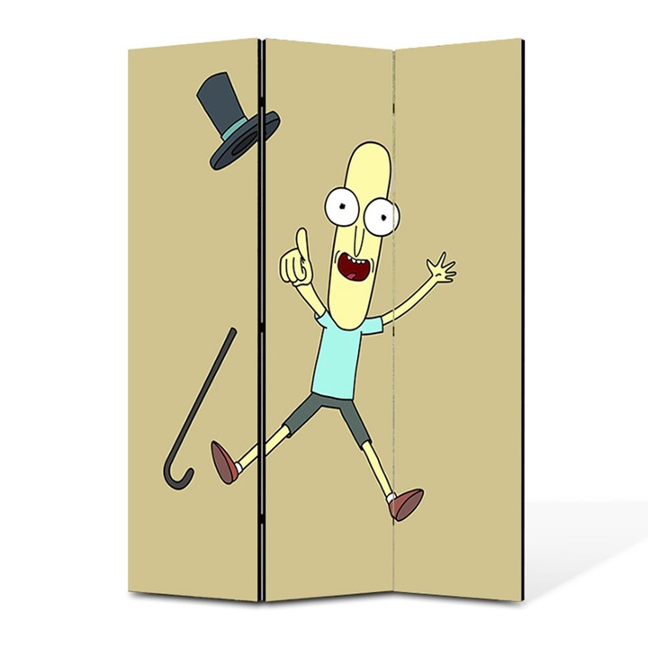 Paravan 3 piese Premium TrueColor, Art Star, Gravity Falls personaj animat, Animatii, Panza pe cadru de lemn, Decoratiuni Moderne pentru Casa, 3 Panouri de 35x150, 105 x 150 cm