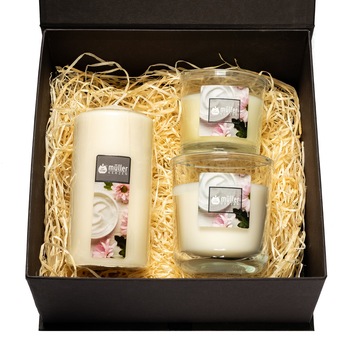 Set 3 lumanari cadou Fantasy- Soft Creme Set 3 lumanari cadou Fantasy- Soft Creme