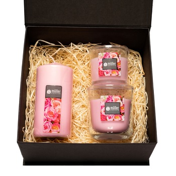 Set 3 lumanari cadou Fantasy- Rose Mood Set 3 lumanari cadou Fantasy- Rose Mood
