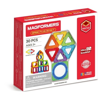 Set magnetic de construit Magformers, Basic Plus, 30 piese Set magnetic de construit Magformers, Basic Plus, 30 piese
