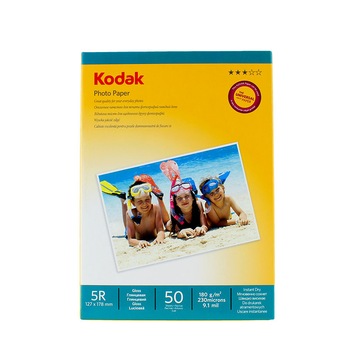 Hartie foto Kodak Glossy 180g, 13x18, 50 Coli Hartie foto Kodak Glossy 180g, 13x18, 50 Coli