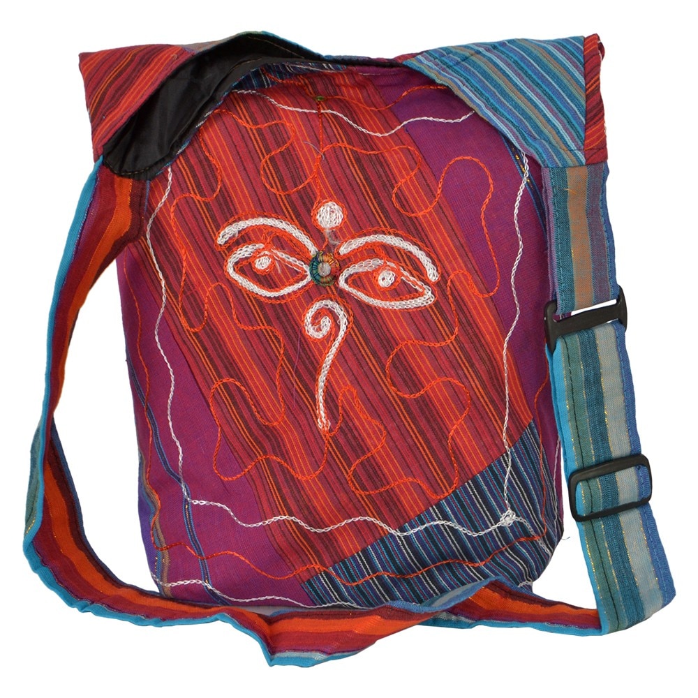 Geanta UNICAT din material textil, handmade in Nepal, EMLHB134