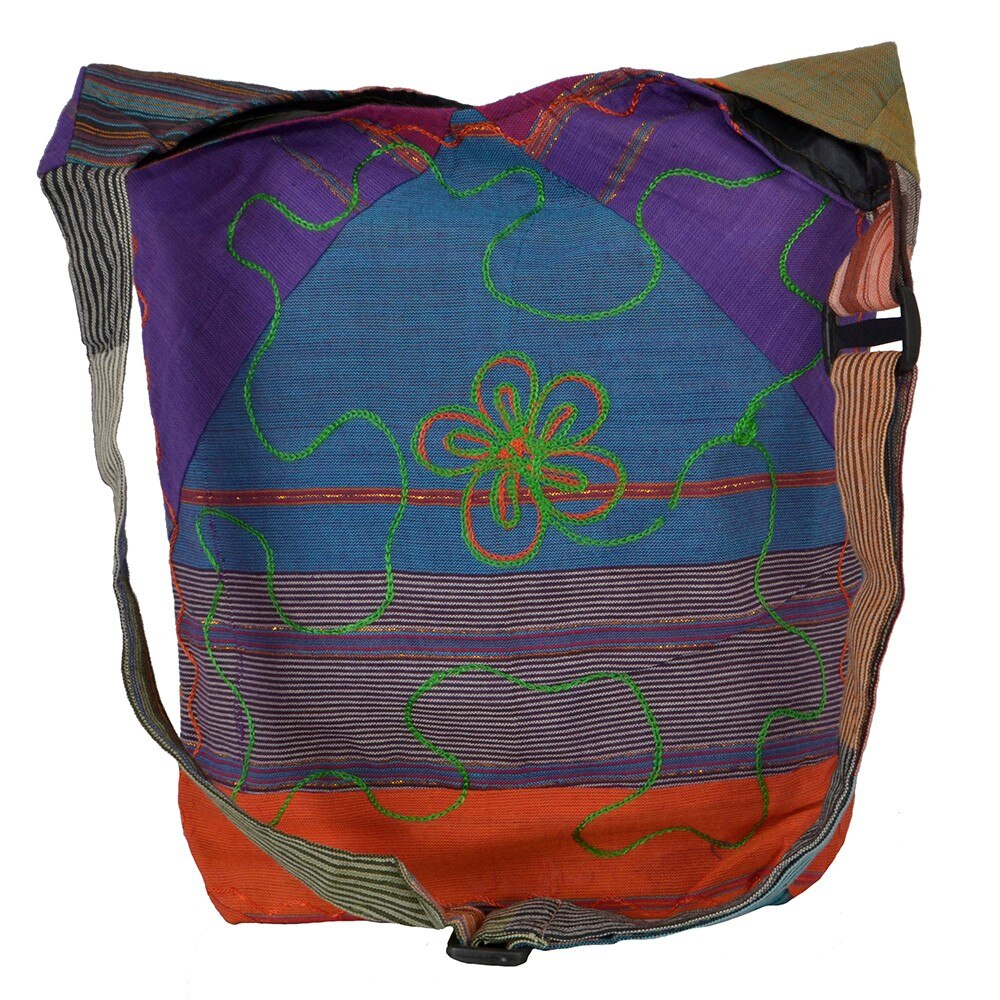 Geanta UNICAT din material textil, handmade in Nepal, EMLHB119