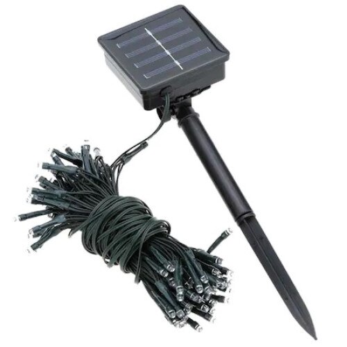 Ghirlanda luminoasa solara cu 50 leduri ALB