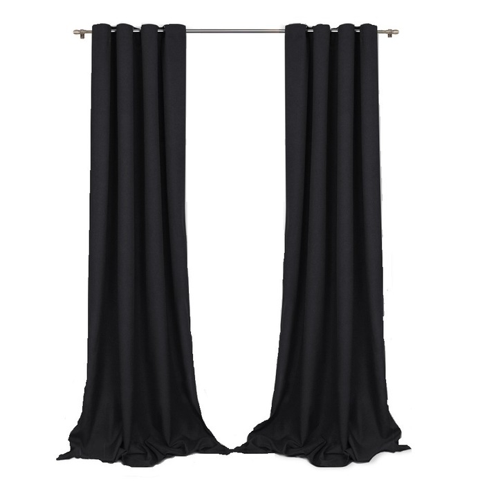 Draperie Negru 145x250 cm, Len1