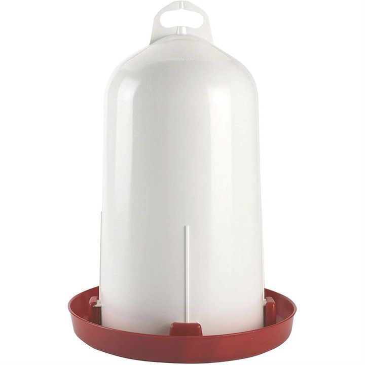 Kerbl 170515500 baromfiitató, Double Cylinder, 50 x 34 x 34 cm, 12 liter, fehér/piros