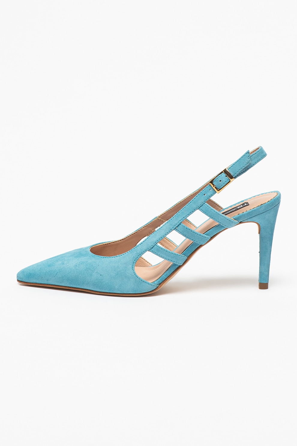 Tosca Blu, Pantofi de piele intoarsa cu varf ascutit Corfu, Albastru aqua