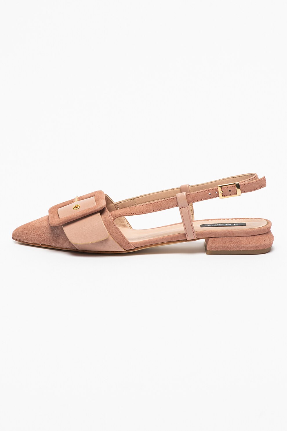 Tosca Blu, Pantofi slingback de piele intoarsa si piele Bora Bora, Roz prafuit