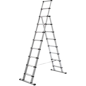Scara de lucru telescopica cu 10 trepte, Telesteps, 3 m, Argintiu Scara de lucru telescopica cu 10 trepte, Telesteps, 3 m, Argintiu