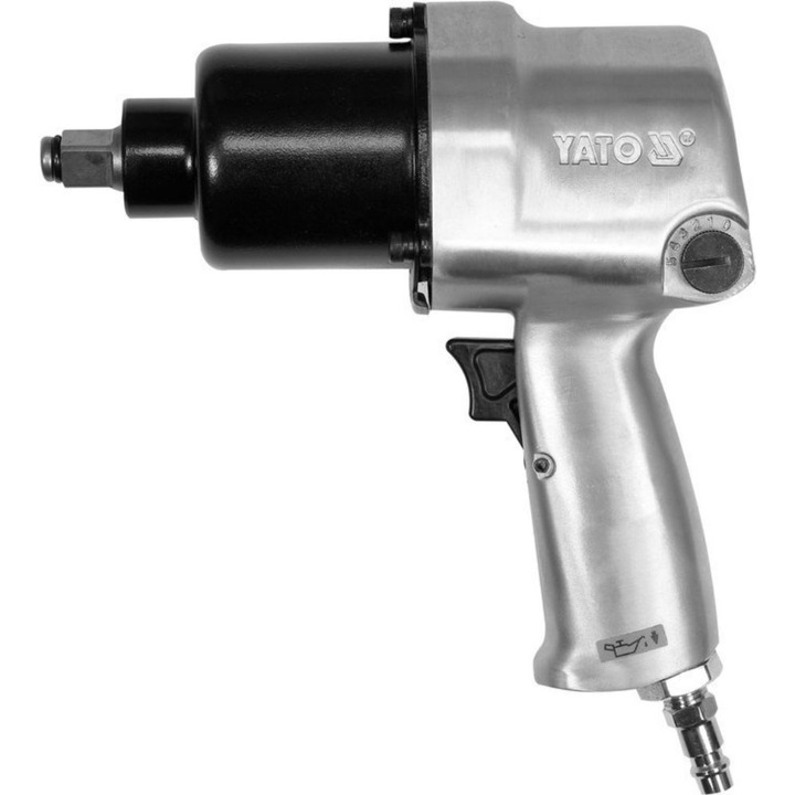 Пневматичен ударен гайковерт Yato, 1/2", 1000 Nm, 6000 rpm, 120 L/min, 6.3 bar