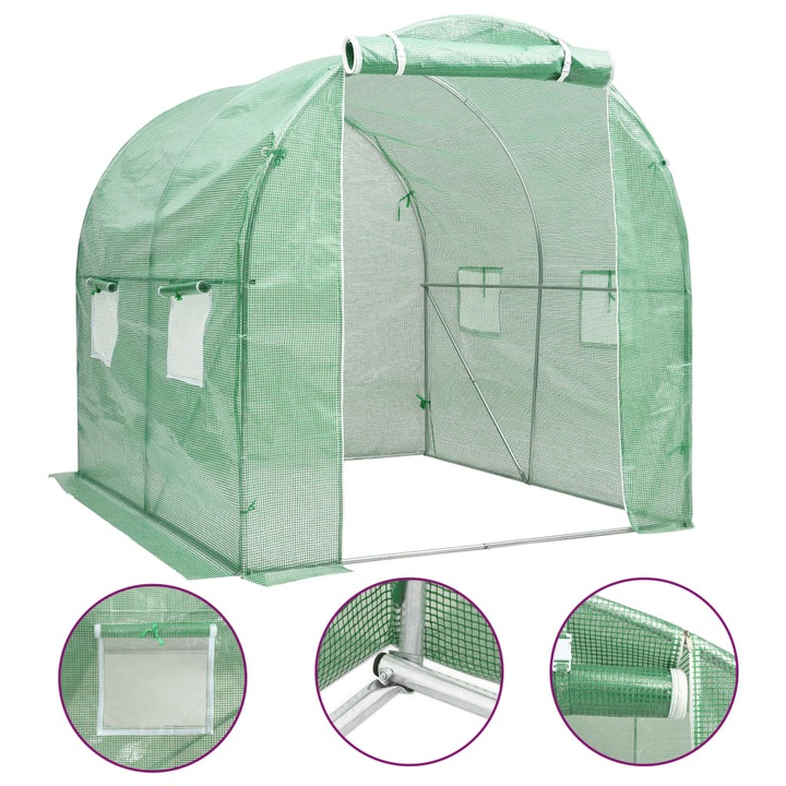 vidaXL melegház 4 m² 2 x 2 x 2 m 48163