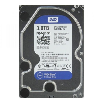 WD Blue 3TB SATA 6Gb/s HDD internal 3.5inch serial ATA 256MB cache 5400 RPM RoHS compliant Bulk WD Blue 3TB SATA 6Gb/s HDD internal 3.5inch serial ATA 256MB cache 5400 RPM RoHS compliant Bulk