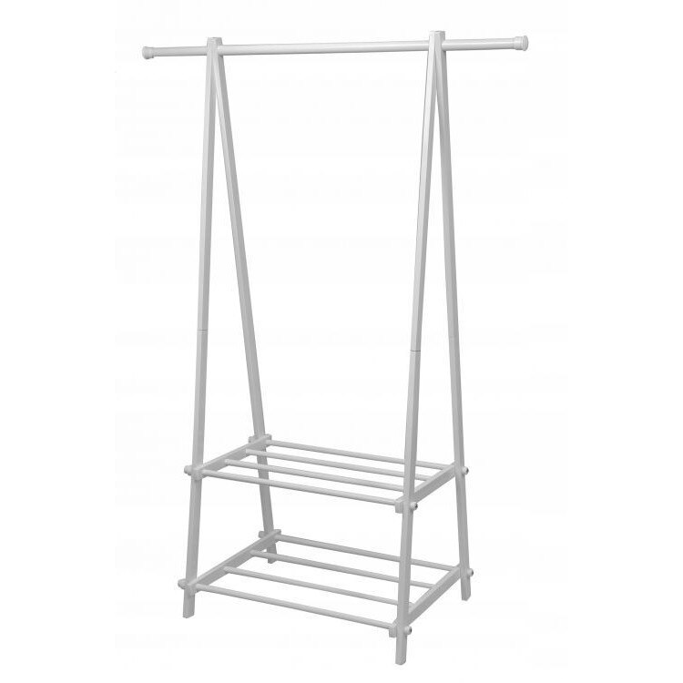 Suport de umerase iMK® , metal, alb, doua etajere, 64,5 x 43,5 x 150 cm