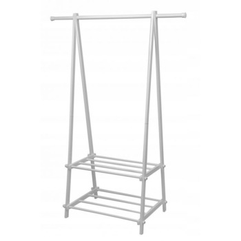 Suport de umerase iMK® , metal, alb, doua etajere, 64,5 x 43,5 x 150 cm Suport de umerase iMK® , metal, alb, doua etajere, 64,5 x 43,5 x 150 cm