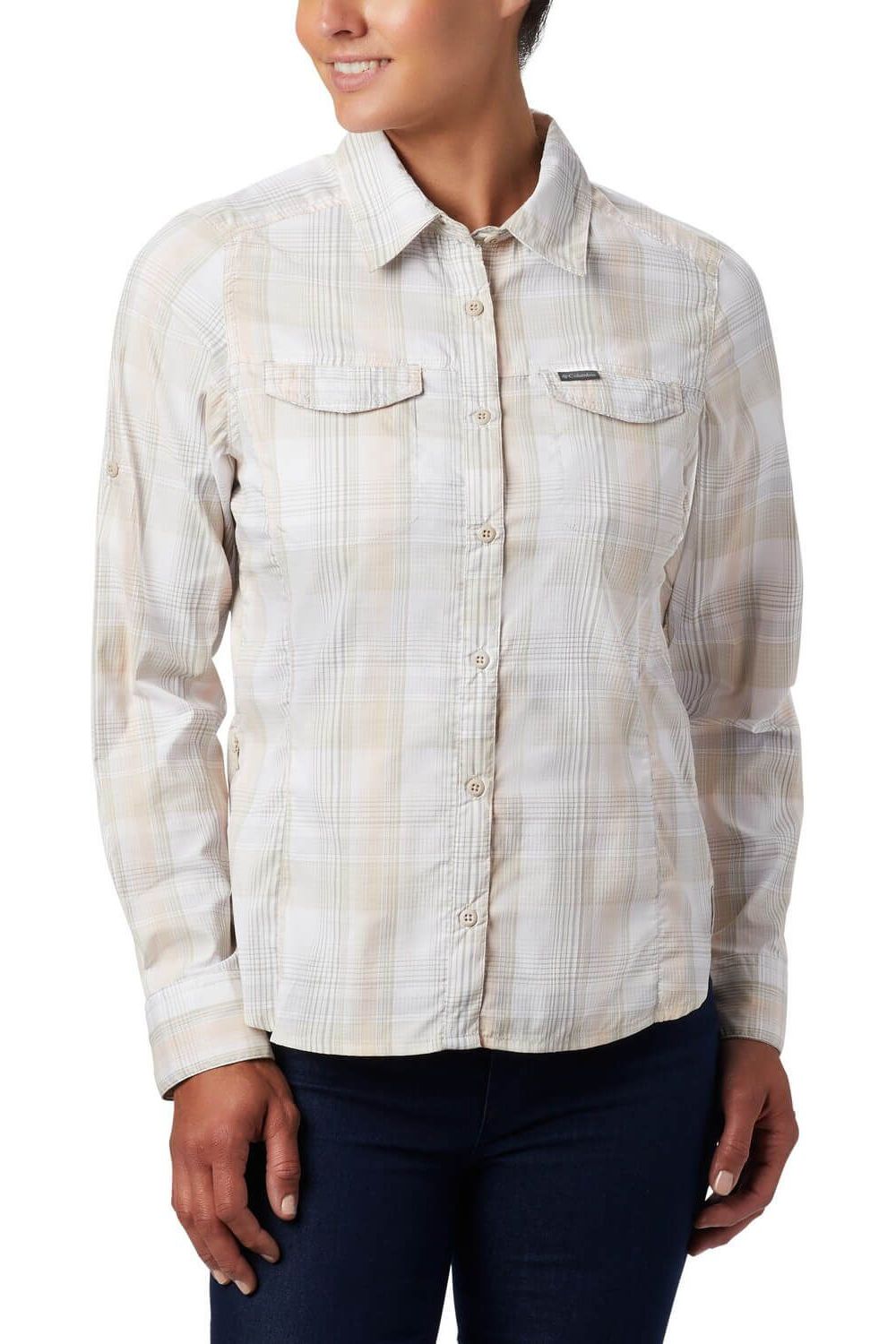 Camasa de dama, Columbia Silver Ridge Lite Plaid LS Shirt, Bej, L