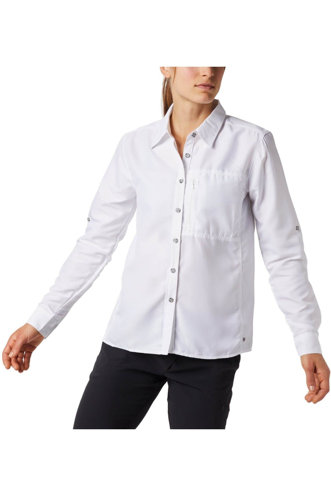 Camasa de dama, Mountain Hardwear Canyon Long Sleeve Shirt, Violet, Alb