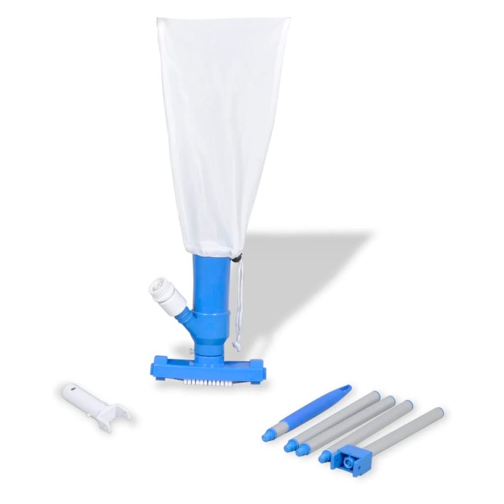 Прахосмукачка за басейн, Zakito Europe, Полиестер, 1.2m, 20x18.50cm, Син/Бял