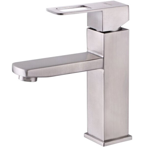 Baterie chiuveta baie ZAFIT LUX-15C otel inoxidabil, cartus ceramic, monocomanda, racorduri incluse, Crom satinat