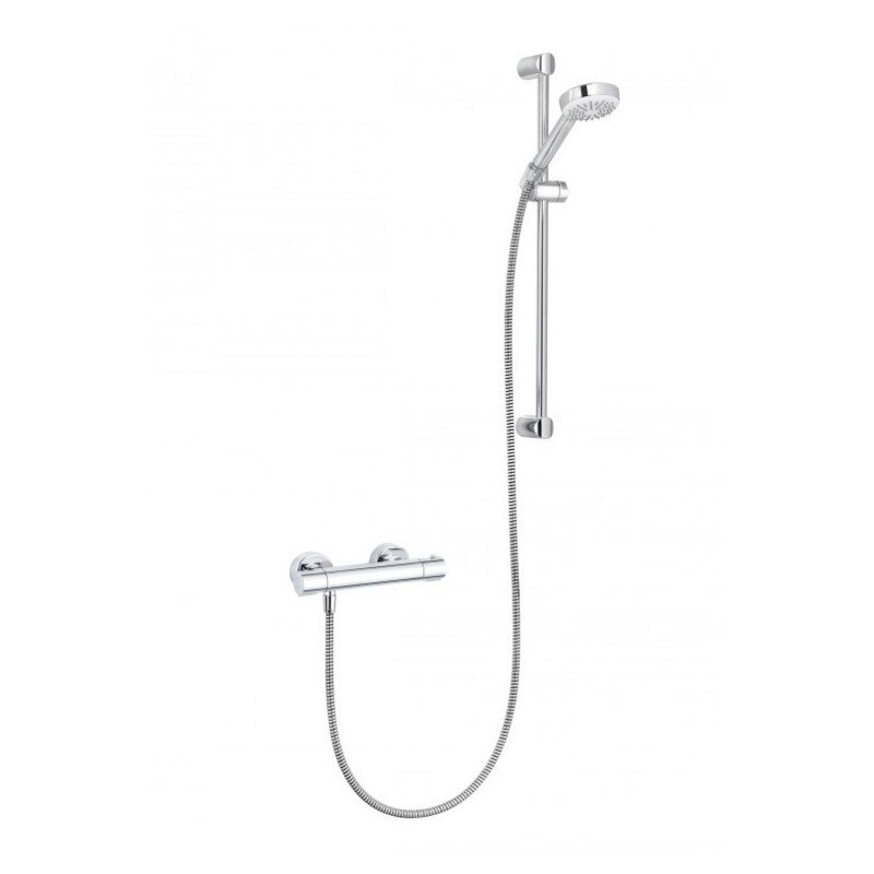 Set de dus Kludi Logo 6857505-00 cu baterie termostatica, Para mobila, Cartus termostatic, Cromat