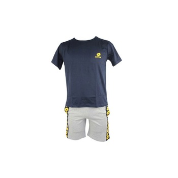 Pijamale scurte baieti model LP8032, Albastru/Gri Pijamale scurte baieti model LP8032, Albastru/Gri
