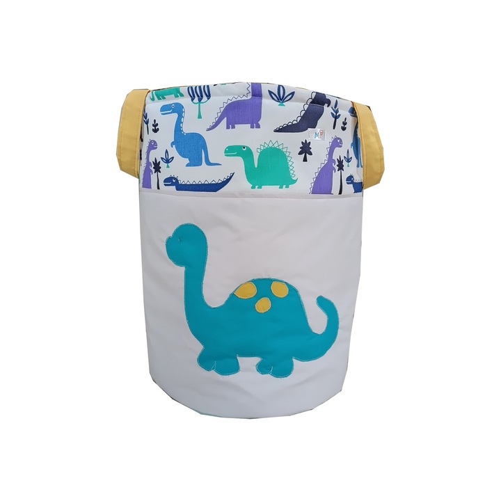 Cos depozitare jucarii, Model Dino turcoaz, 40x50 cm