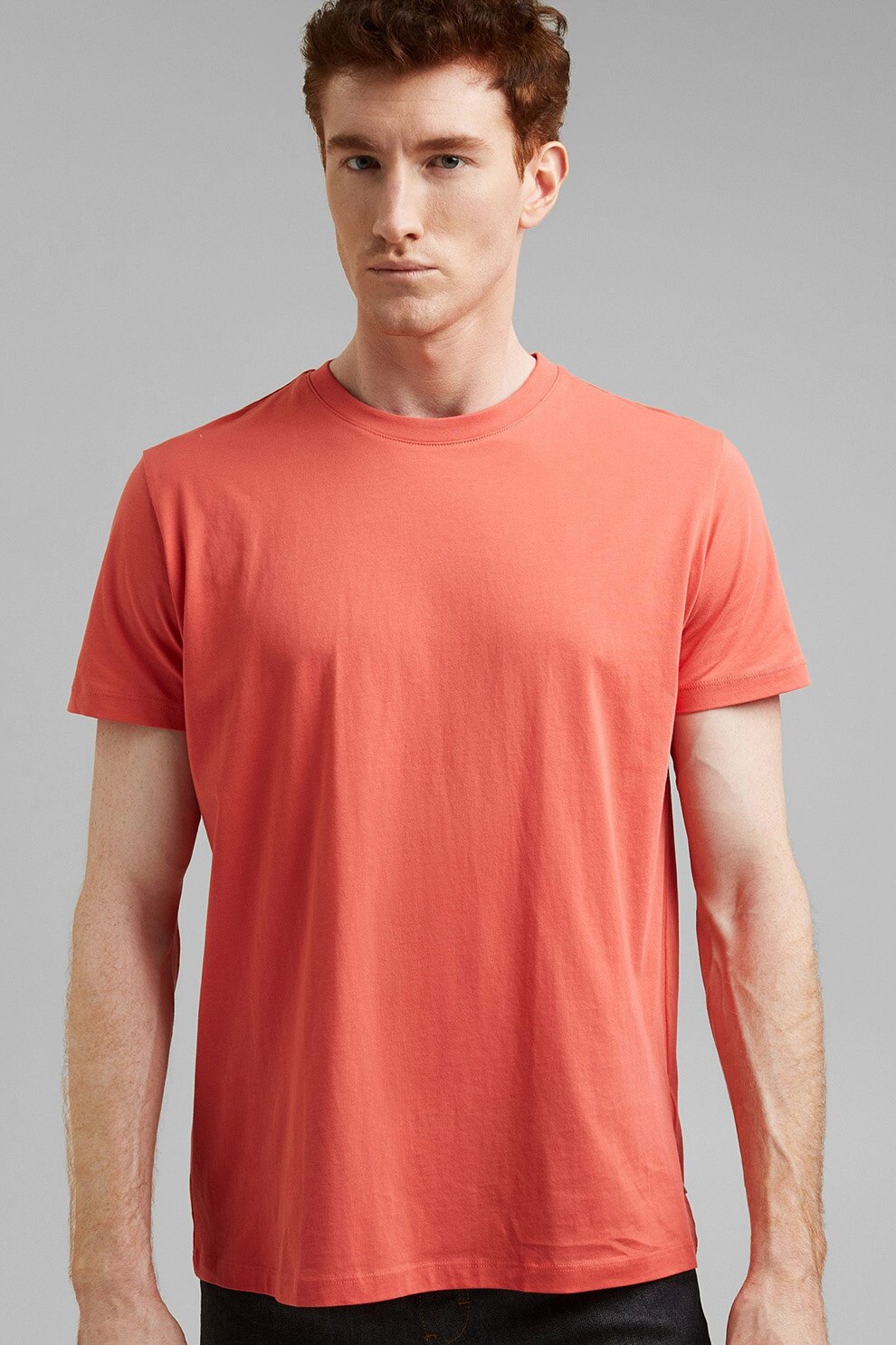 Esprit, Tricou regular fit de bumbac organic, Oranj