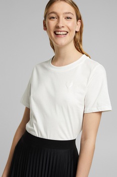 Esprit, Tricou de bumbac cu decolteu rotund, Alb, XL Esprit, Tricou de bumbac cu decolteu rotund, Alb, XL