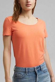 Esprit, Tricou din amestec de bumbac organic, Oranj Esprit, Tricou din amestec de bumbac organic, Oranj