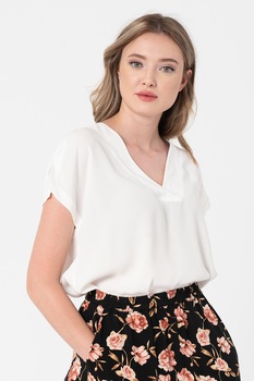 Esprit, Bluza din viscoza cu decolteu in V, Alb Esprit, Bluza din viscoza cu decolteu in V, Alb