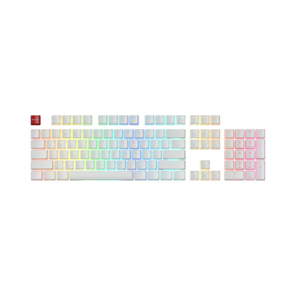 Set taste pentru tastatura mecanica Glorious Aura PBT Doubleshot 105-Keycap White US-Layout