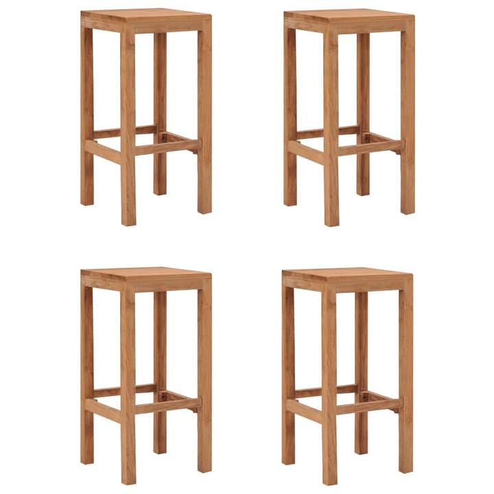 Комплект Бар Табуретка vidaXL, 35 x 35 x 75 сm, Дърво, 24 kg, Кафяв, 4 части
