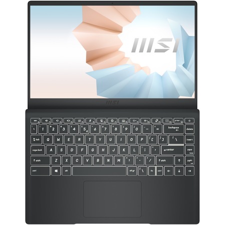 Laptop ultraportabil MSI Modern 14 B4MW-409XRO cu procesor AMD Ryzen™ 5 4500U, 14", Full HD, 8GB, 256GB SSD, AMD Radeon™ Graphics, Free DOS, Onyx Black