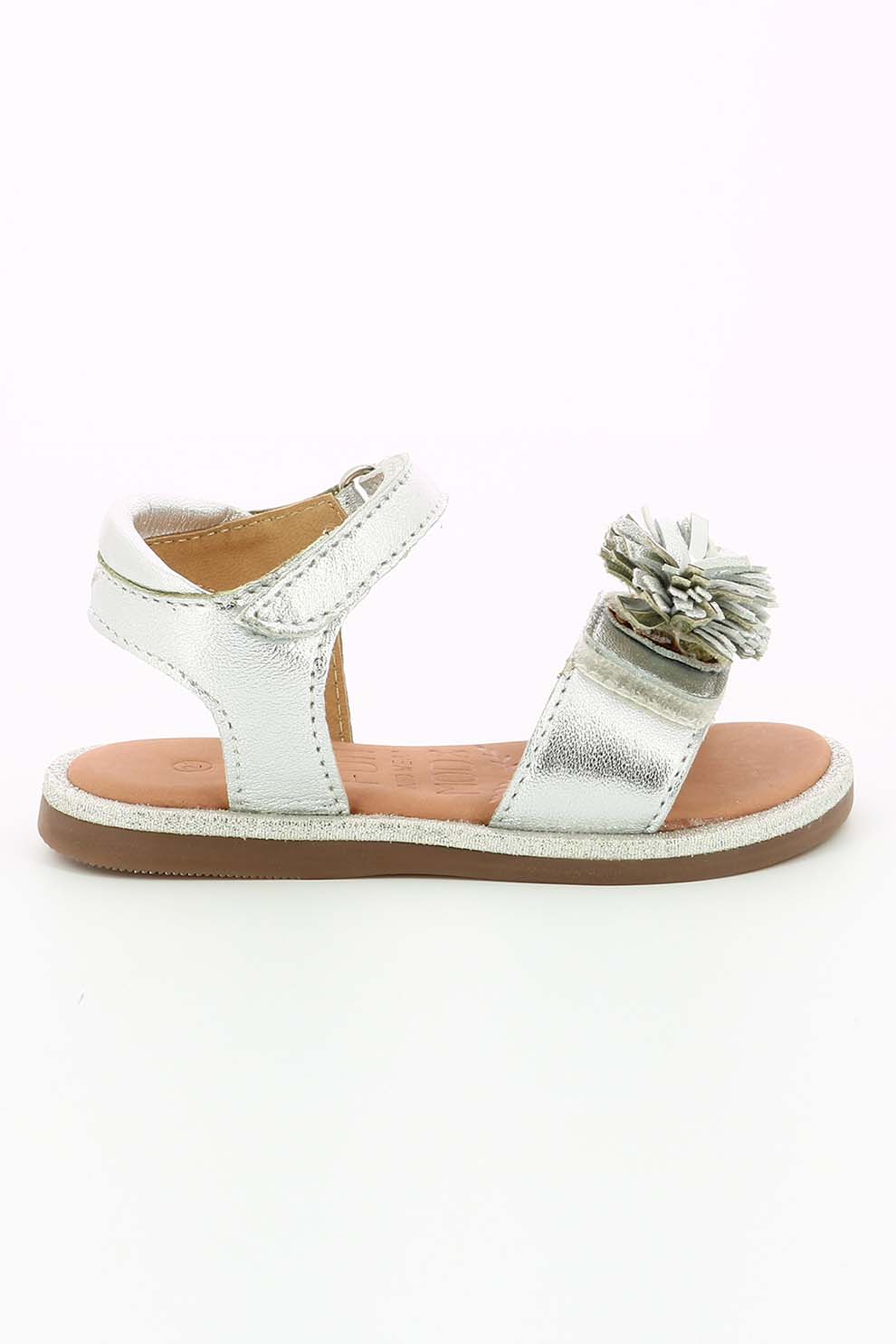 Mod8 kids, Sandale de piele cu franjuri, Argintiu