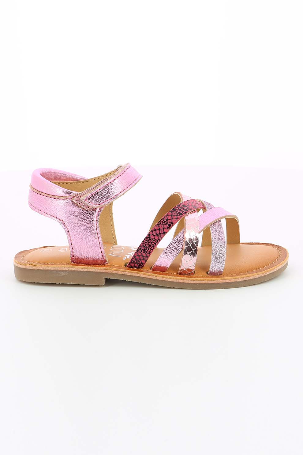 Mod8 kids, Sandale cu garnituri metalizate de piele, Roz