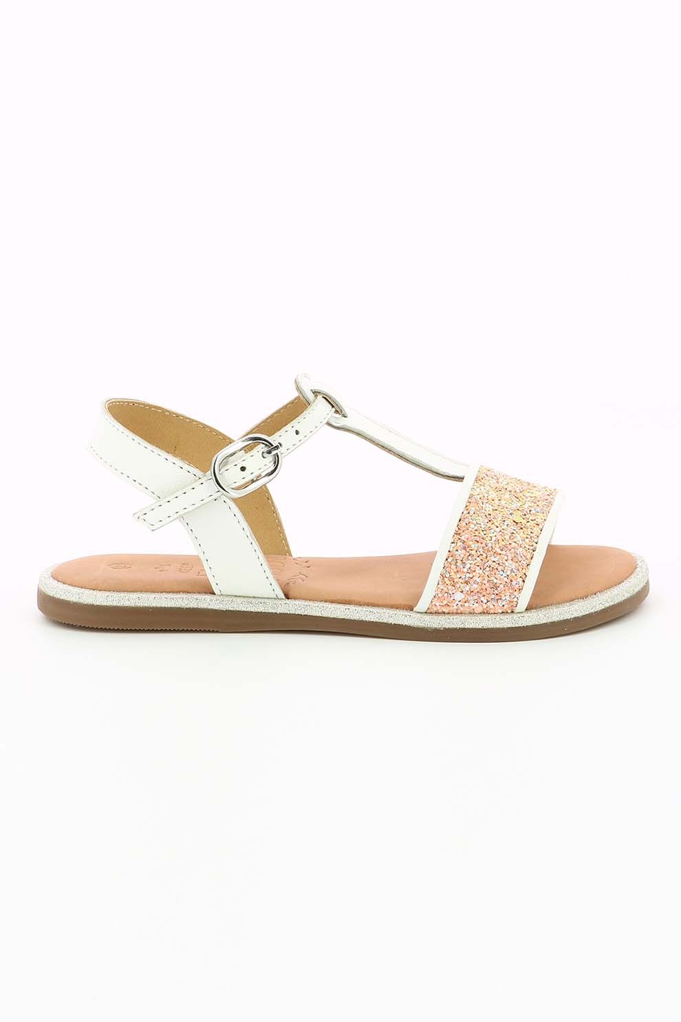 Mod8 kids, Sandale cu bareta si garnituri stralucitoare, Alb