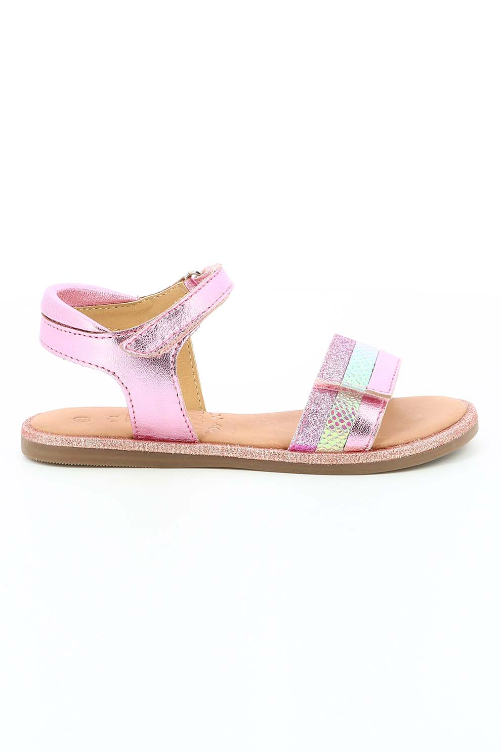 Mod8 kids, Sandale de piele cu aspect metalizat, Roz