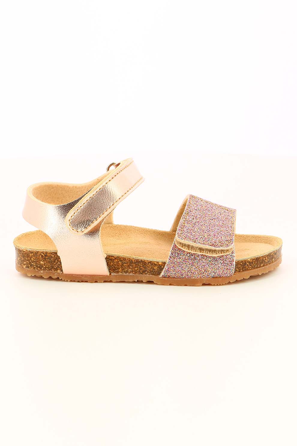 Mod8 kids, Sandale de piele ecologica cu aspect stralucitor, Auriu