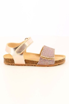 Mod8 kids, Sandale de piele ecologica cu aspect stralucitor, Auriu Mod8 kids, Sandale de piele ecologica cu aspect stralucitor, Auriu