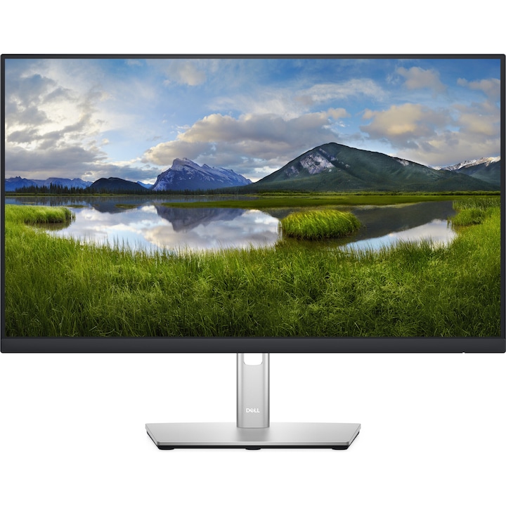 Dell P2422H monitor, 23,8" IPS, Full HD, 60 Hz, 5 ms, 99% sRGB Színskála, Flicker Free, HDMI, DisplayPort, VGA, USB, fekete / ezüst