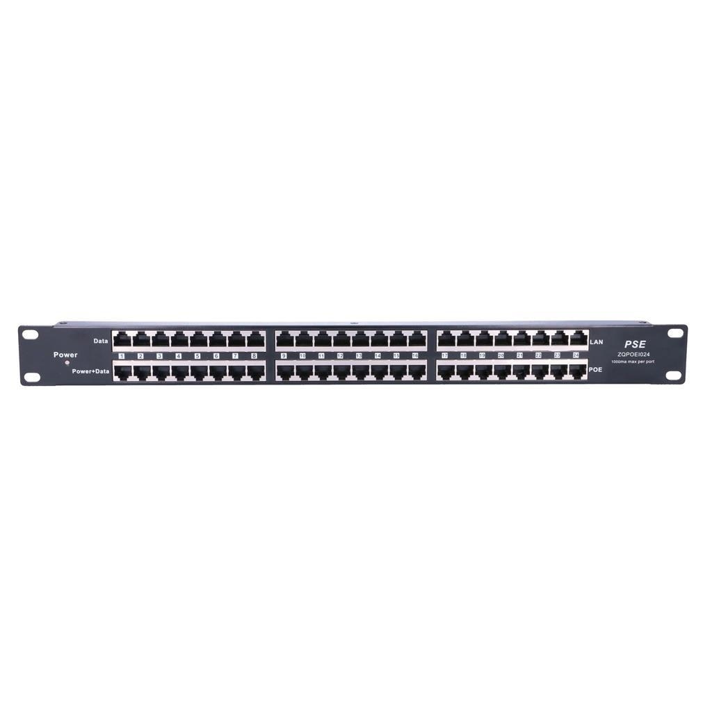 EXTRALINK 24 Port Passive PoE Injector / Adapter 10/100Mbps 12v~48v DC Rack 19
