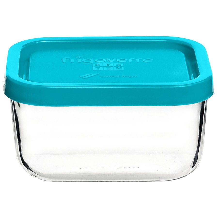 Recipient cu capac Bormioli Rocco Frigovere, Sticla, Transparent/Albastru, 0,3L
