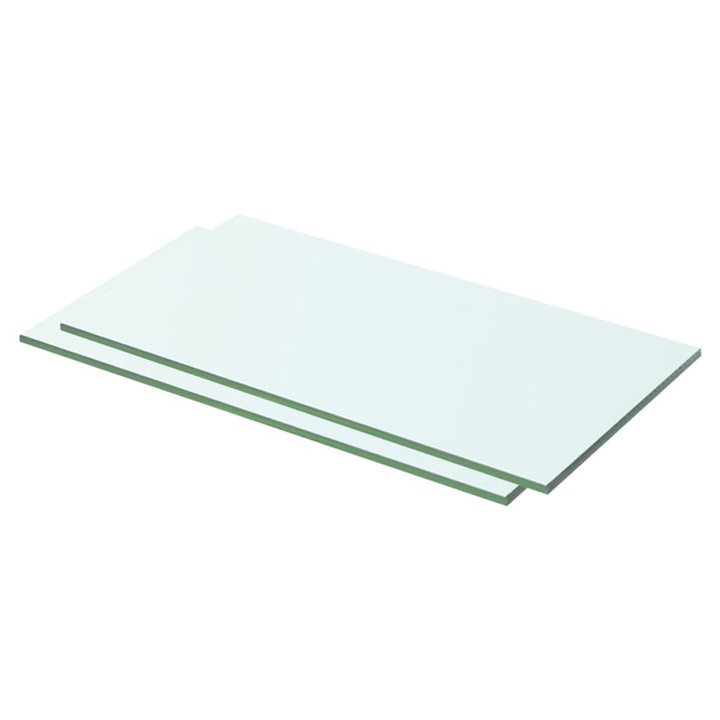 Set rafturi vidaXL, 2 buc., 50 x 20 cm, panouri sticla transparenta 1.9 kg