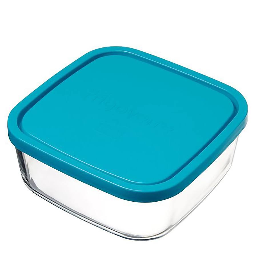 Recipient cu capac Bormioli Rocco Frigovere, Sticla, Transparent/Albastru, 1.6L