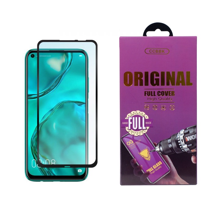 Скрийн Протектор OG за Huawei P40 Lite, Tempered Glass, Закалено стъкло, Черен