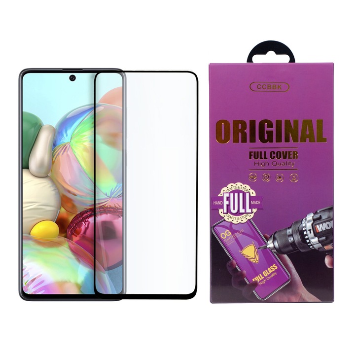 Скрийн Протектор OG за Samsung Galaxy A71, Tempered Glass, Закалено стъкло, Черен