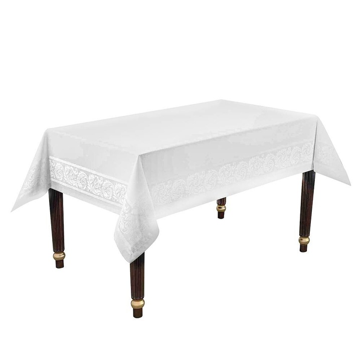 Fata de masa Florentyna, 110 x 160 cm, Poliester, Alb
